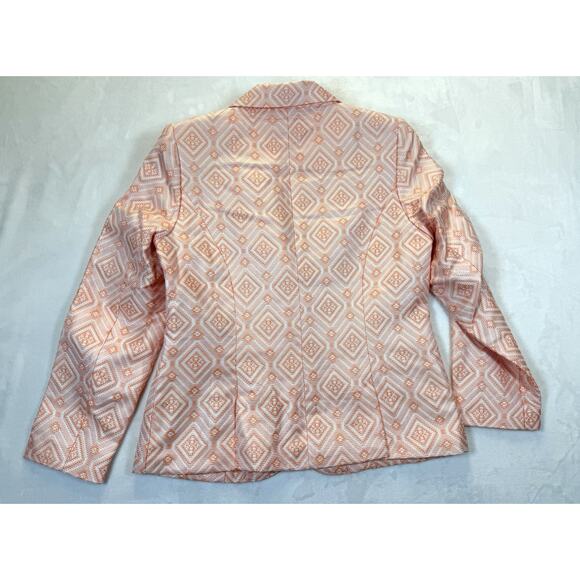 Appleseeds Women’s Blazer Sz 8 Textured Geometric Print Jacket Career Office - Picture 3 of 9